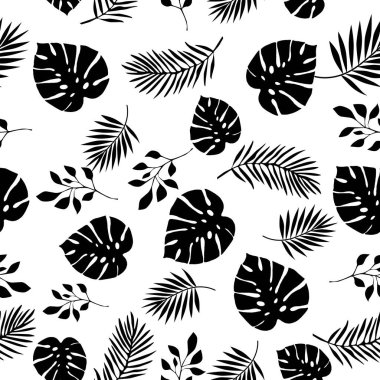 Tropikal palmiye yaprağı pürüzsüz desen