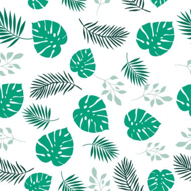 Tropikal palmiye yaprağı pürüzsüz desen