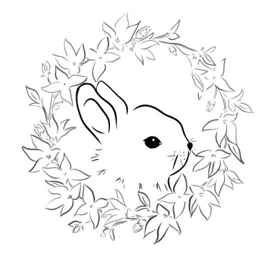 Tavşanın el çizimi, vektör çizimi