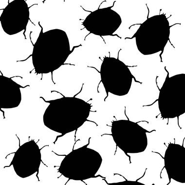 Güzel bayan böcek silueti sanat çizimi