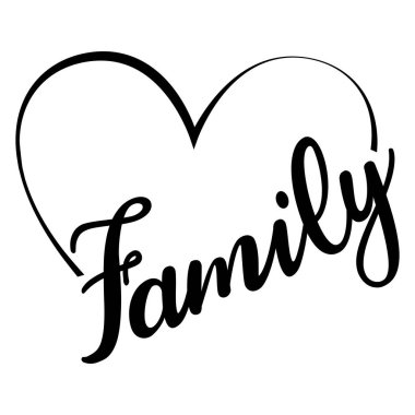 Aile kartı. El yazısı. Vektör illüstrasyonu.