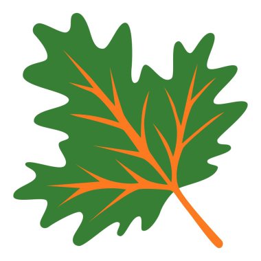 Ağaç Yaprağının Düz Vektör İllüstrasyonu