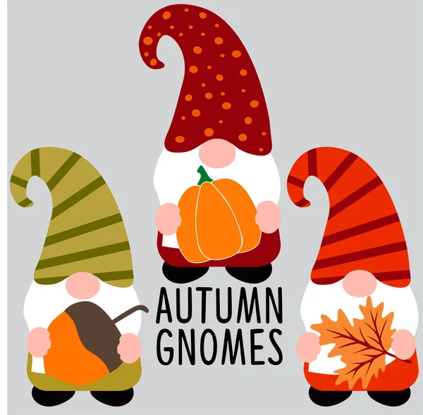 Sevimli sonbahar cüceleri kümesi, vektör