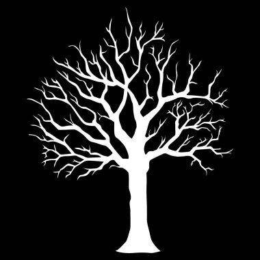 siluet ağaç vektör çizim sanatı