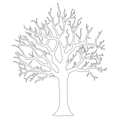 siluet ağaç vektör çizim sanatı