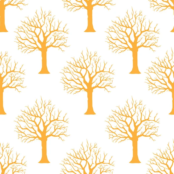 Χρυσή Σιλουέτα Της Απεικόνισης Διάνυσμα Δέντρο Αδιάλειπτη Μοτίβο — Διανυσματικό Αρχείο