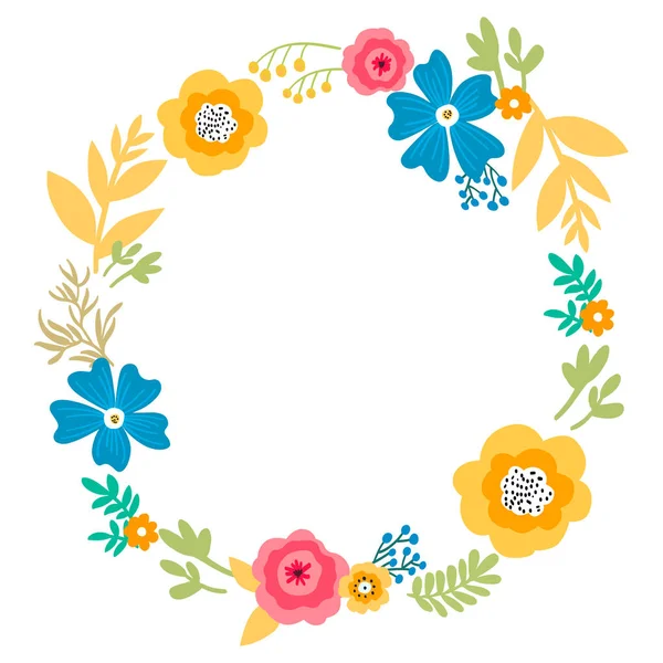 Decoración Primavera Con Flores Ilustración Arte Vectorial — Vector de stock