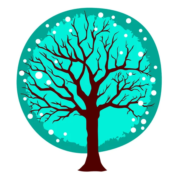 Χειμωνιάτικο Δέντρο Χιόνι Διανυσματική Απεικόνιση — Διανυσματικό Αρχείο