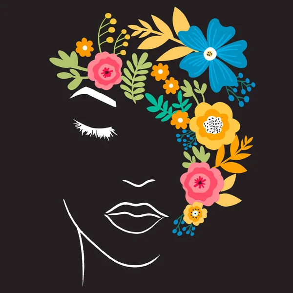  Çiçek resimli kadın silueti.