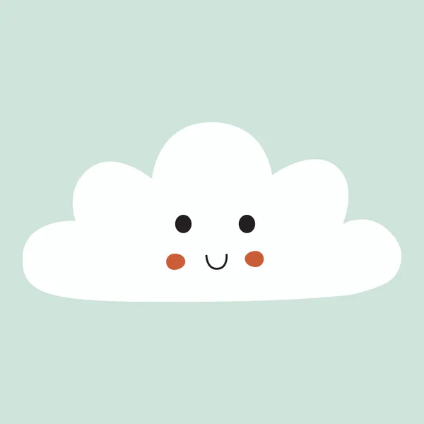 Signe Nuage Mignon Illustration Vectorielle Plate — Image vectorielle