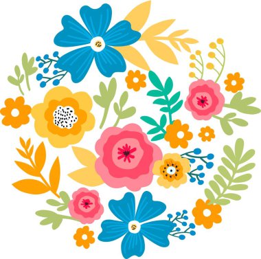Bahar çiçeği süsleme vektörü çizimi