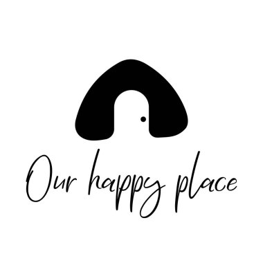 Mutlu yerimiz. Vektör sanatı illüstrasyonu.