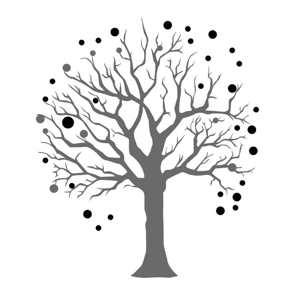 Sylwetka Drzewa Śniegiem Ilustracja Wektora — Wektor stockowy