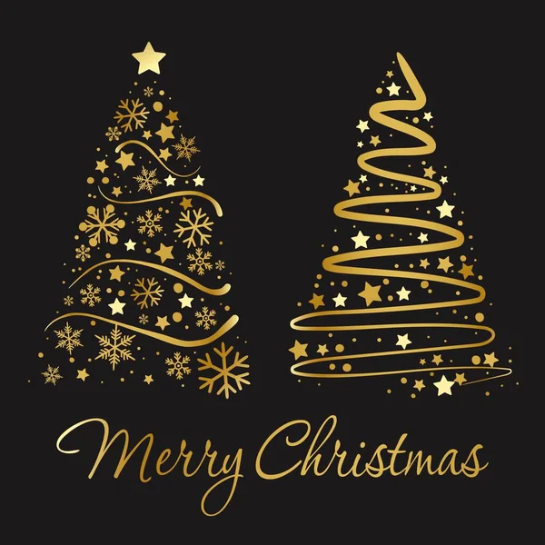 Mutlu Noeller kartı. Noel ağacı. Vektör illüstrasyon sanatı.