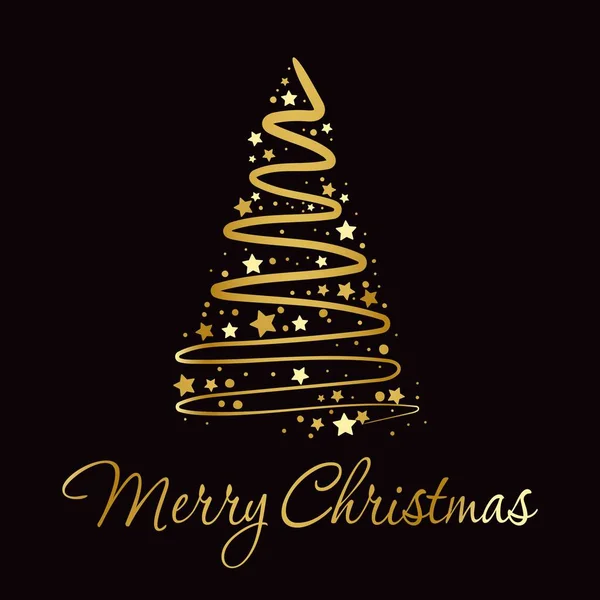 Feliz Natal Cartão Celebração Árvore Natal Arte Ilustração Vetorial — Vetor de Stock