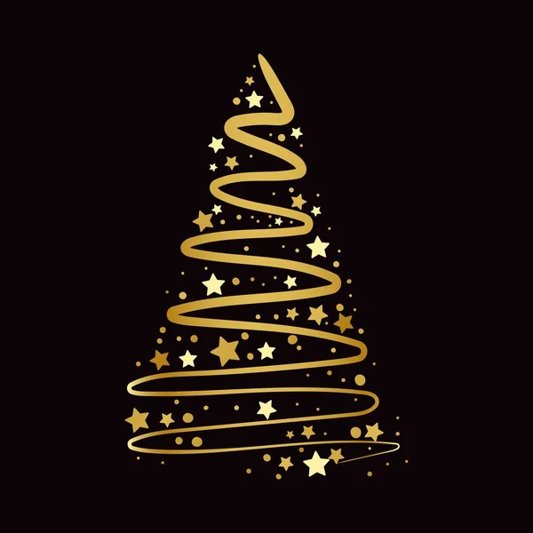 Mutlu Noeller Kartı Noel Ağacı Vektör Illüstrasyon Sanatı — Stok Vektör