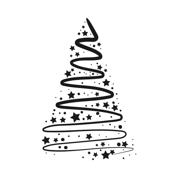 Joyeux Noël Carte Célébration Arbre Noël Illustration Vectorielle Art — Image vectorielle