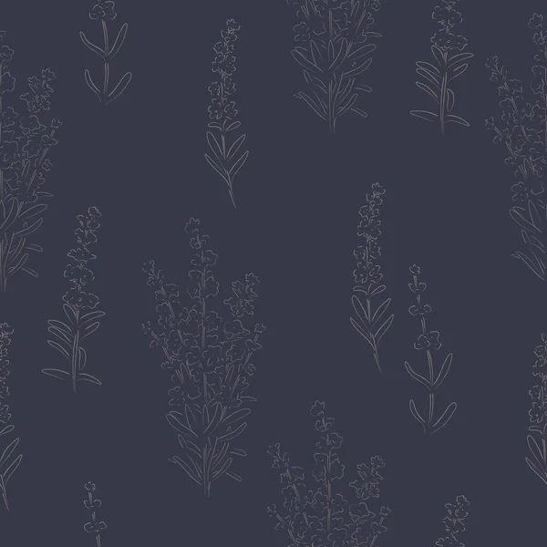 Dessiné Main Fleur Lavande Illustration Vectorielle — Image vectorielle