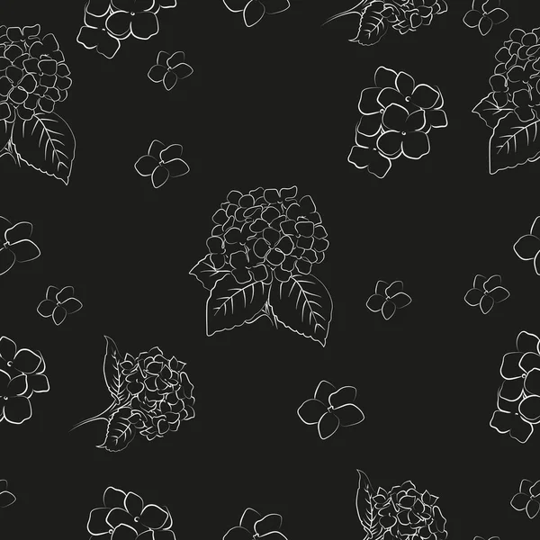 Hortensia Fleur Fleurs Sur Fond Blanc — Image vectorielle