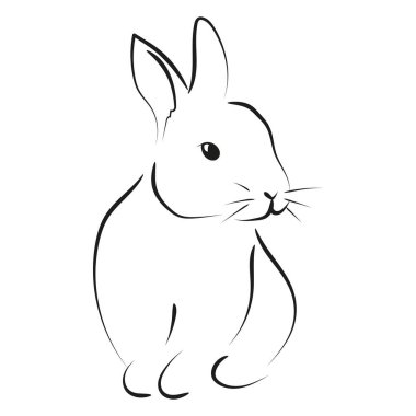 Outline drawing of rabbit, vector illustration clipart