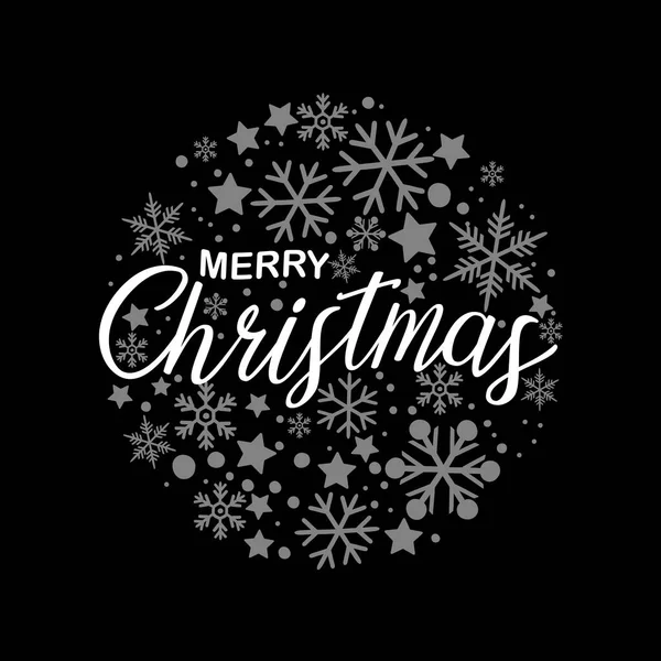 Joyeux Noël Flocons Neige Illustration Art Vectoriel — Image vectorielle