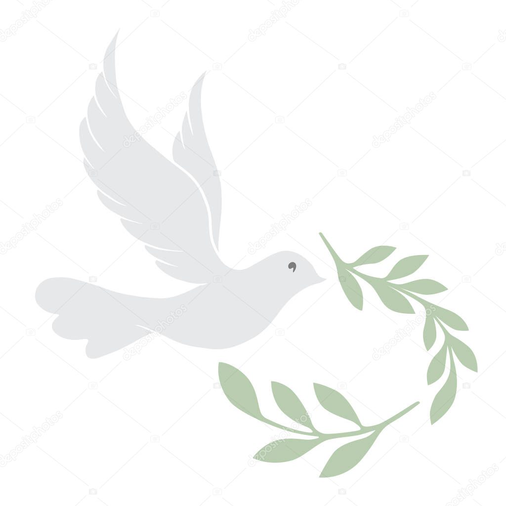 Elegant line dove bird. Vector illustration art.