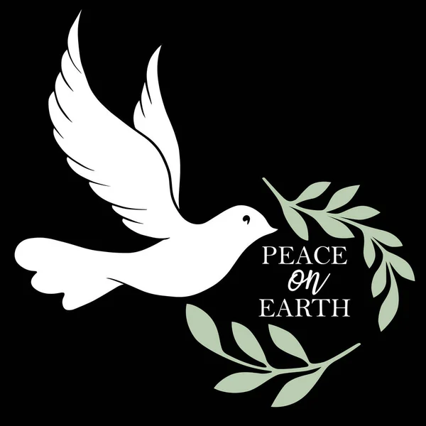 Peace Earth Elegant Line Dove Bird Vector Illustration Art — Stock Vector