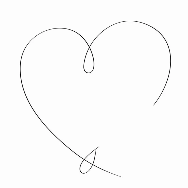 Línea Dibujada Arte Del Corazón Ilustración Vectorial — Archivo Imágenes Vectoriales