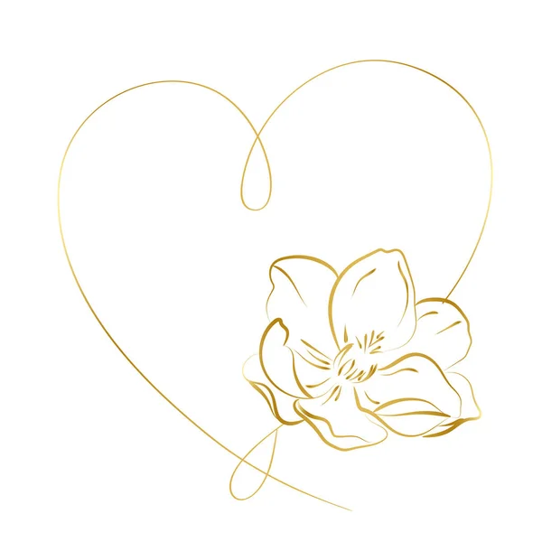 Beyaz arka planda kalbi olan çiçek açan.