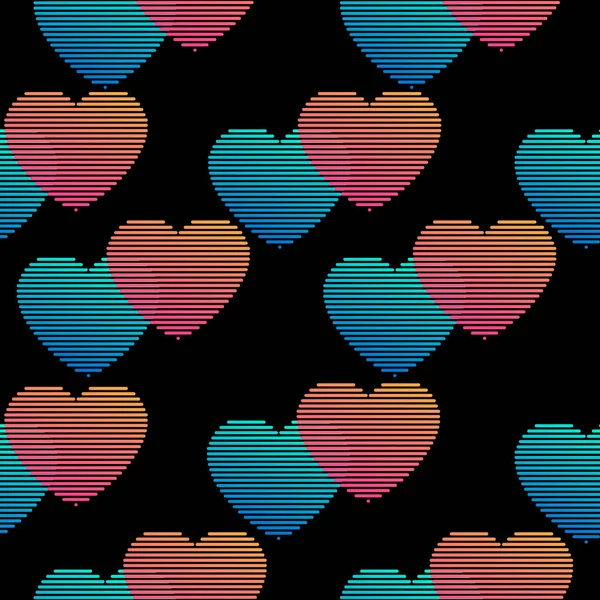 Coeur Moderne Motif Sans Couture Illustration Fond — Image vectorielle