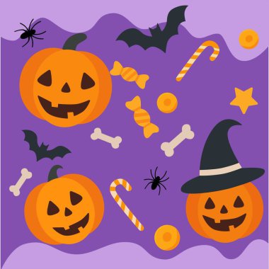 Cadılar Bayramı arkaplanının vektör çizimi