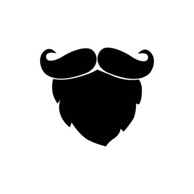 hippi sakal simgesi, basit vektör illüstrasyonu