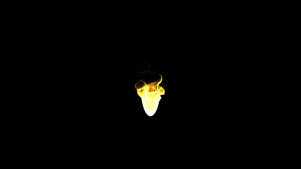 Flamme brûlante sur fond noir — Video