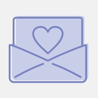 Simge aşk mektubu. Sevgililer Günü kutlamaları. İki ton şeklinde simgeler. Parmak izleri, posterler, logo, parti dekorasyonu, tebrik kartı vs..