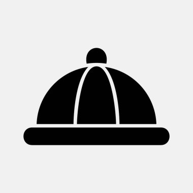 İkon Çin şapkası. Çin Yeni Yıl kutlamaları. Semboller kabartma şeklinde. Parmak izleri, posterler, logo, parti dekorasyonu, tebrik kartı vs..