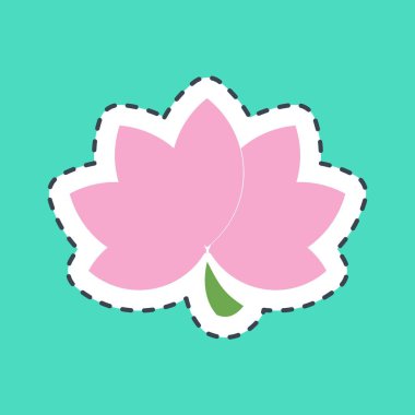 Çıkartma çizgisi Lotus 'u kesti. Çin Yeni Yıl kutlamaları. Parmak izleri, posterler, logo, parti dekorasyonu, tebrik kartı vs..