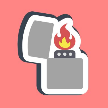 Etiket çakmağı. Kamp ve macera unsurları. Parmak izi, poster, logo, reklam, bilgi grafikleri vs. için iyi.