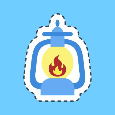 Etiket hattı feneri kesti. Kamp ve macera unsurları. Parmak izi, poster, logo, reklam, bilgi grafikleri vs. için iyi.