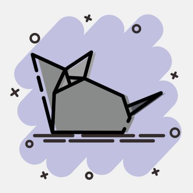 Simge fare origamisi. Çin Zodiac elementleri. Çizgi roman tarzında simgeler. Parmak izi, poster, logo, reklam, dekorasyon, bilgi grafikleri vs. için iyi.