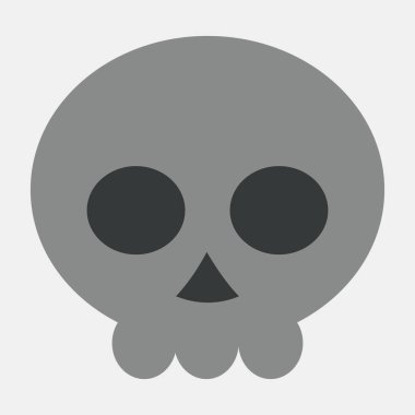 Simge kafatası. Cadılar Bayramı elementlerinin tasviri. Düz biçimdeki simge.