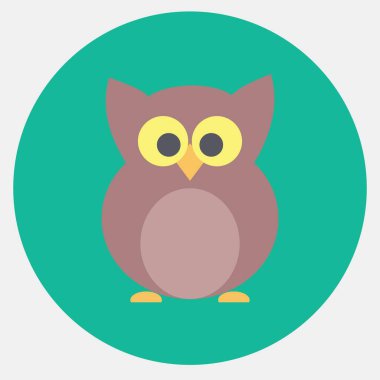 Simge baykuşu. Cadılar Bayramı elementlerinin tasviri. Renk eşleşmesi biçiminde simge.