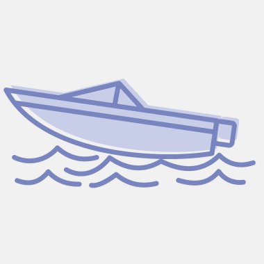 Simge sürat teknesi. Ulaşım elemanları. İki ton şeklinde simgeler. Parmak izi, poster, logo, tabela, reklam vs..