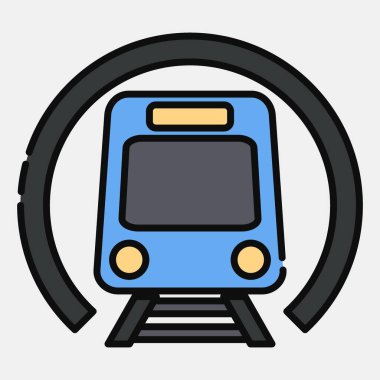 Simge metrosu. Ulaşım elemanları. Satır biçiminde simgeler. Parmak izi, poster, logo, tabela, reklam vs..