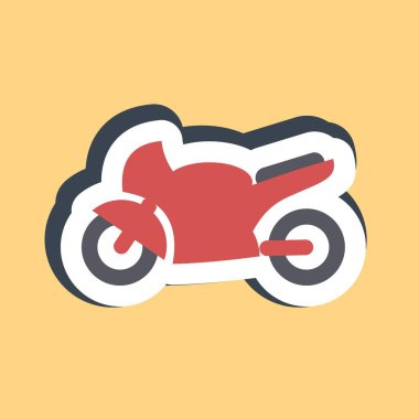 Etiketli motosiklet. Ulaşım elemanları. Parmak izi, poster, logo, tabela, reklam vs..