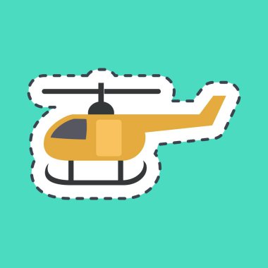 Çıkartma hattı helikopteri kesti. Ulaşım elemanları. Parmak izi, poster, logo, tabela, reklam vs..