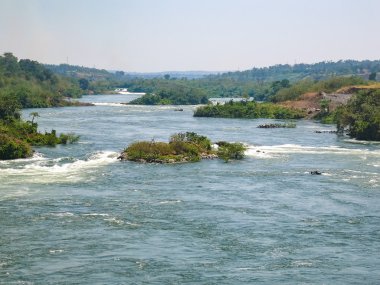 Victoria Nil Nehri rapids üzerinde görüntüleyin. Jinja, Uganda.