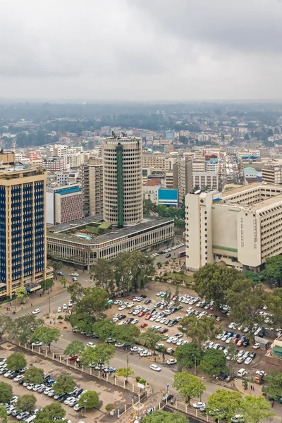 A központi üzleti negyed Nairobi felülnézet. Kenya. — Stock Fotó