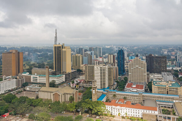 Top view on central business district of Nairobi. Kenya.
