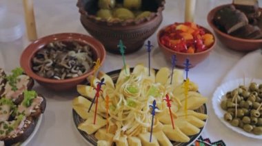Bir büfe tablo Snacks kanepeler
