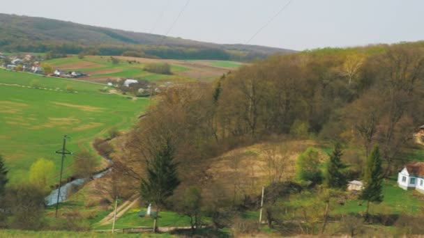 Panorama da Paisagem. Vista da Vila — Vídeo de Stock